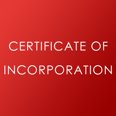 Certficate of Incoporation Document